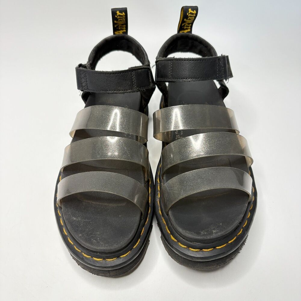 DR. MARTEN Blaire Jelly Black Festival Goth Glitter Straps Sandal Womens Size 9 - Picture 3 of 8